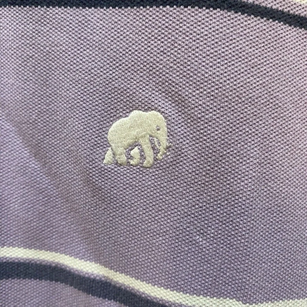 Banana Republic Mens Short Sleeve Polo Purple‎ Size XL Elephant Logo  Spring